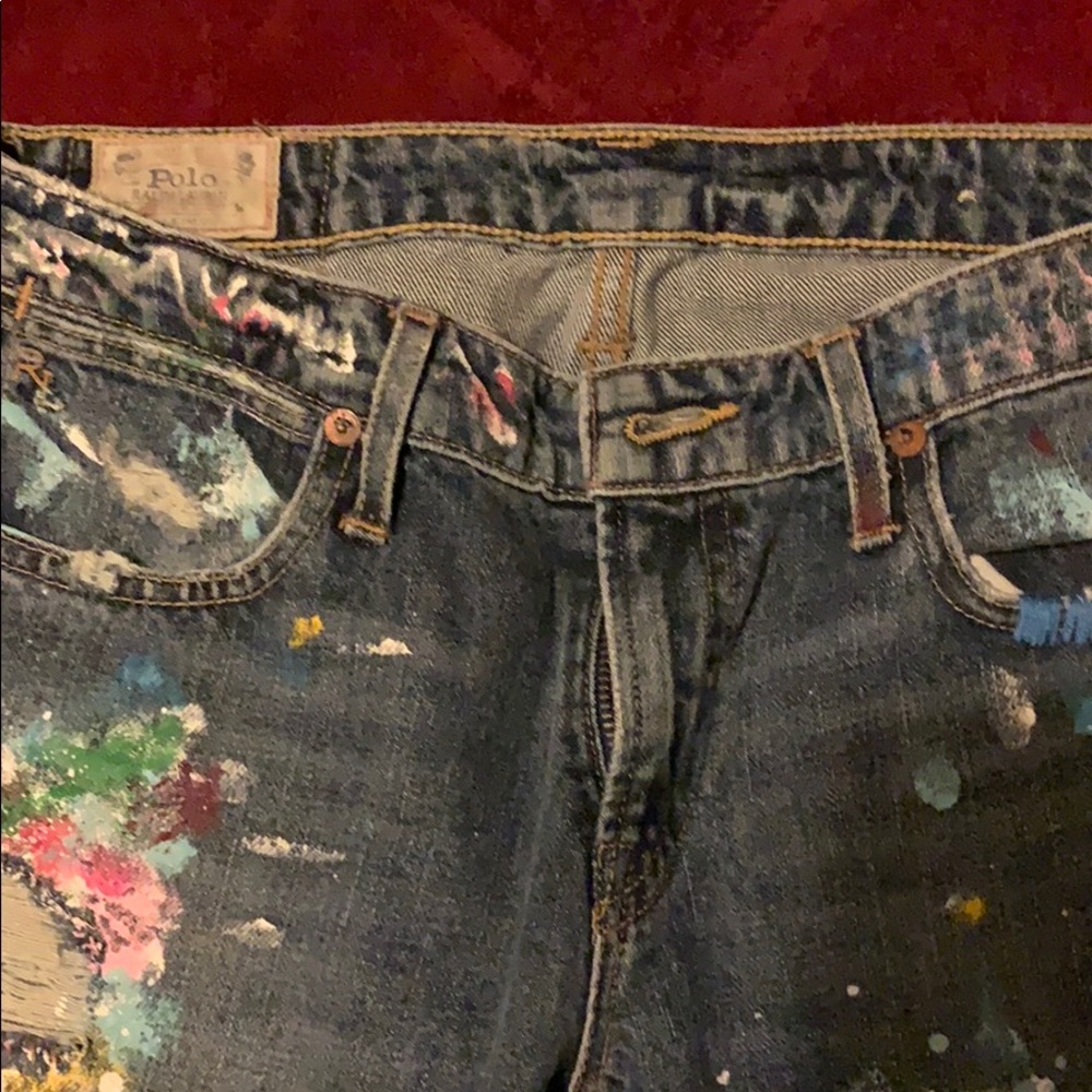 Polo paint splattered boyfriend pants